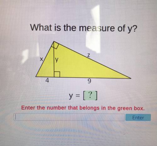 HELPP!!! What is the measure of y? 4 9