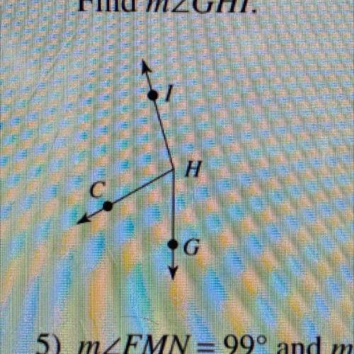 HELP!! 
m∠GHC = 60° and m∠CHI = 104°. Find m∠GHI.
Show work plz