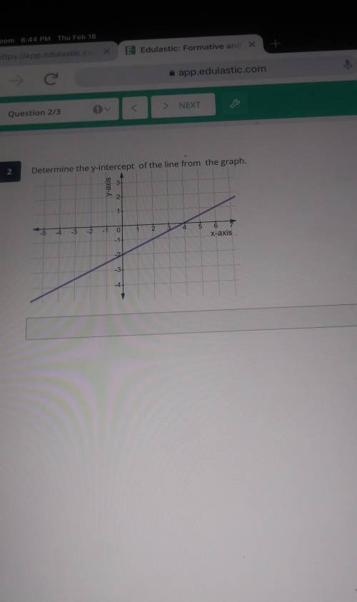 2 Determine the y-intercept of the line from the graph. y-axis 24 3 67 N+ 0 X-axis -3, -4​