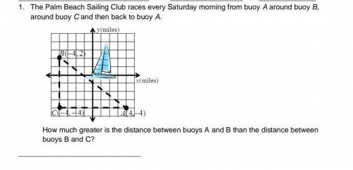 How much greater is the distance between buoys A and B than the distance between

buoys B and C?​