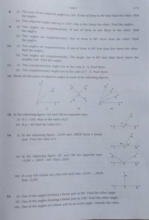 Here are hell lot of sums from Maths “Angle” chapter.

SOLVE ALL THE QUESTIONS WITH PROPER STEPS W