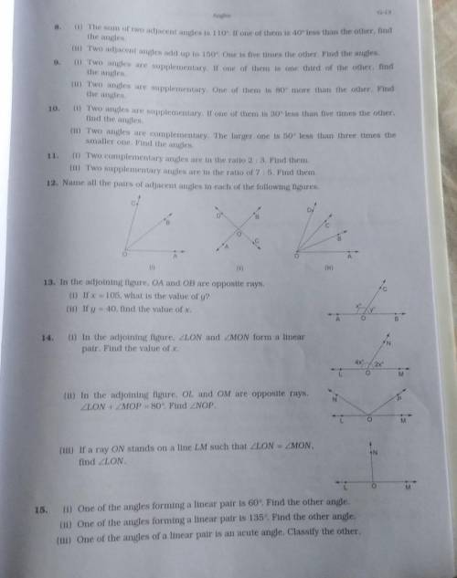 Here are hell lot of sums from Maths “Angle” chapter.

SOLVE ALL THE QUESTIONS WITH PROPER STEPS W