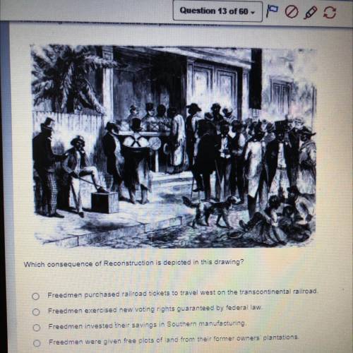 The drawing of New Orleans below was published in 1867

Which consequence of Reconstruction is dep