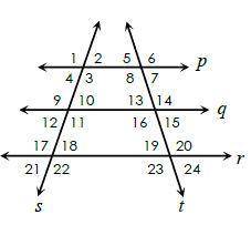 PLEASE HELP ME FAST !!

Use the diagram above to determine which lines, if any, are parallel. Stat