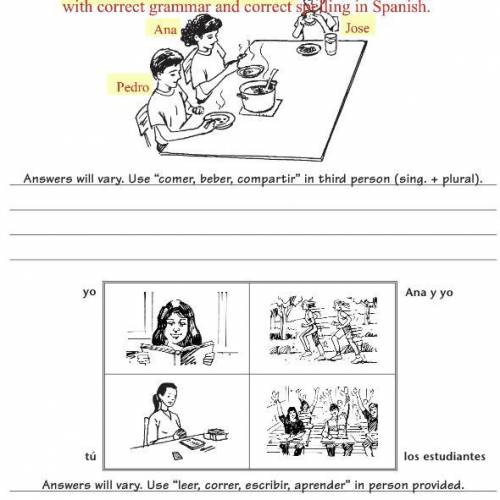 Describe each of the following scenes using as many -er and -ir verbs as you can. use complete sent