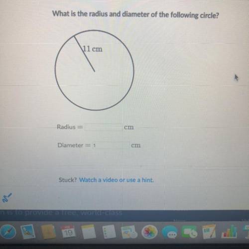 What is the radius and diameter of the following circle?