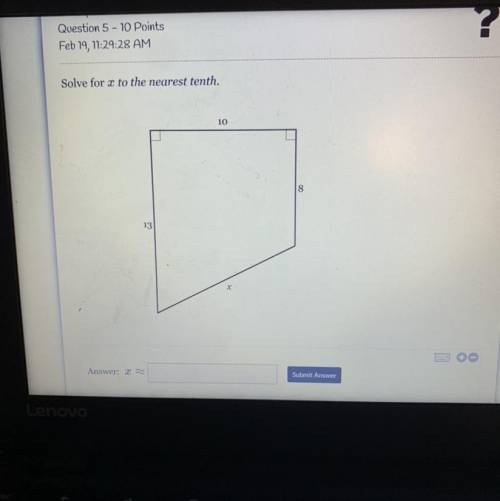 Solve for x to the nearest tenth