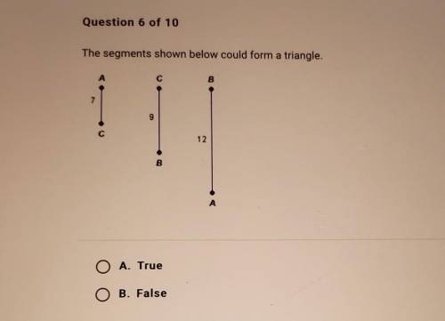 The segments shown below could form a triangle.​