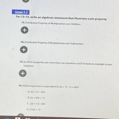 Can someone please help me with 13-16 it’s urgent guys no one is helping me