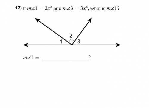 If m1=2x° and m3=3x° what is m1