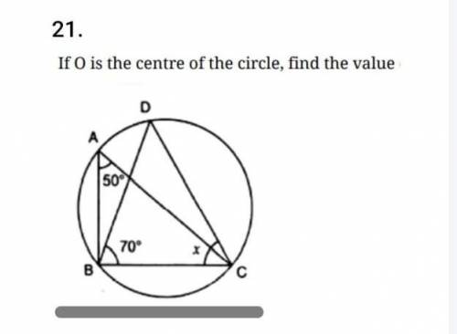 If O is the center of the circle find x. ​