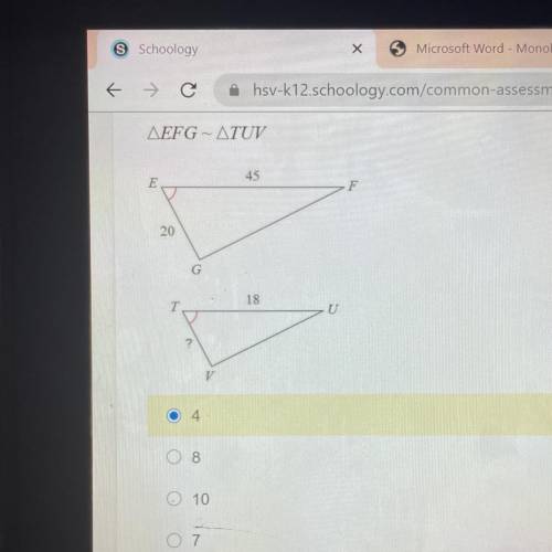 These triangles are similar. Find?