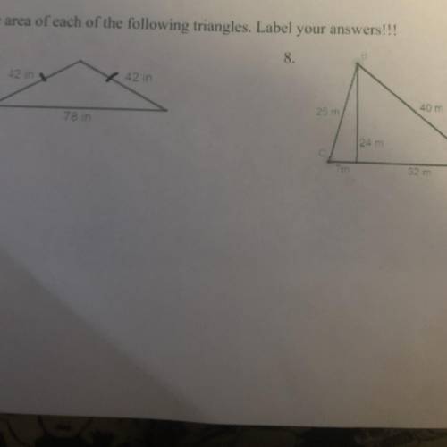 Find the area of each of the following triangles.