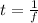 t =   \frac{1}{f}