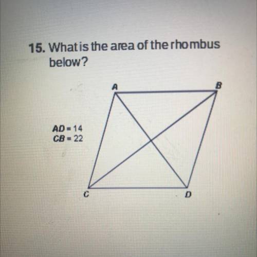 What is the area of the rhombus below?