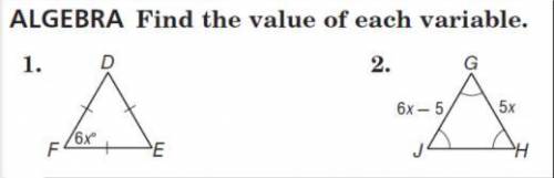 Find the value of each variable