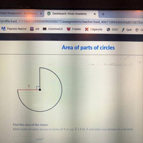 Find the area of the shape.