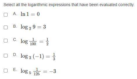 Which of the following expressions have been evaluated correctly.