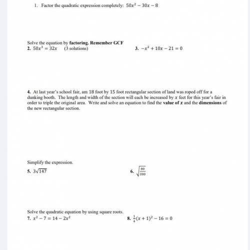 Factor the quadratic expression completely: 50x^2-30-8