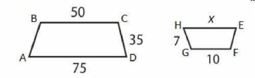 The trapezoids are similar. In the figure below ABCD ~ EFGH. What is the value of x?