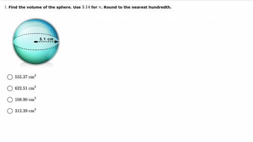 Find the volume of the sphere. Use 3.14 for π. Round to the nearest hundredth.