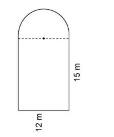 What is the area of the figure, use 3.14 for π