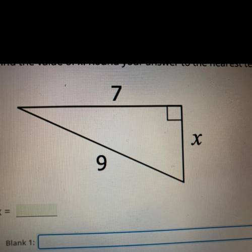 Find the value of x. Round your answer to the nearest tenth.
Help please!