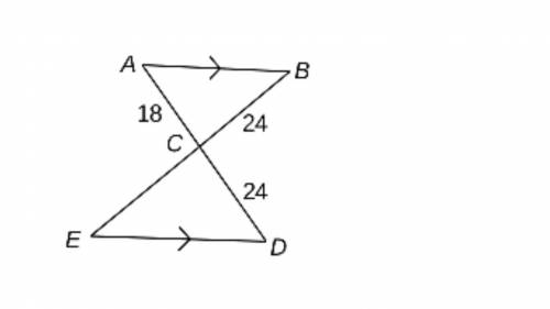 Identify the correct explanation for why △ABC and △DEC are similar, and find EC.

options:
A. As s