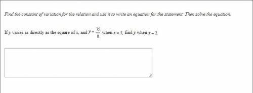 Find the constant of variation for the relation and use it to write an equation for the statement.