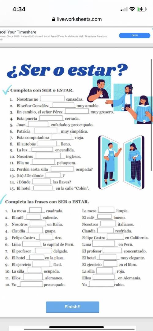 Ser o estar live worksheet answers please