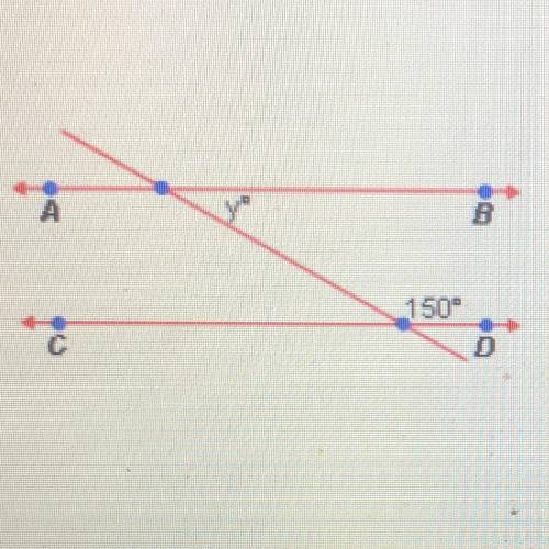 In the diagram below AB is parallel to CD what is the value of Y