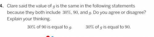 Pls help...Clare said the value of g is the same in the following statements because they both incl