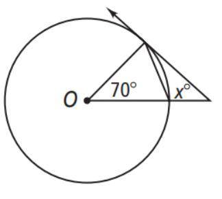 Assume that lines that appear to be tangent are tangent. O is the center of the circle. What is the