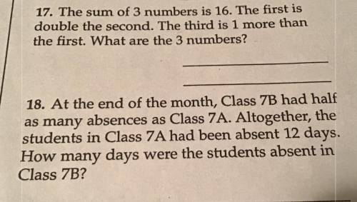 Can somebody plz help solve these 2 word problems (only if u know how to do them) and show the equa