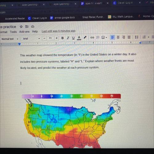 This weather map showed the temperature (in °F) in the United States on a winter day. It also

inc