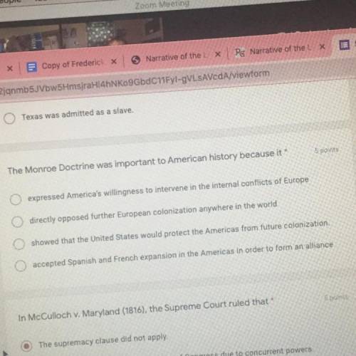 The monroe doctrine was important to American history because it??
HELP PLEASE IM DYING H E L P