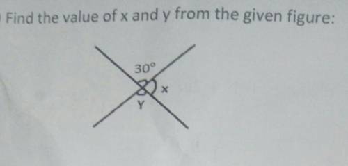 B) Find the value of x and y from the given figure:​