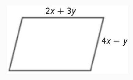 The perimeter of the parallelogram shown is 244 inches. The difference between the lengths of the s
