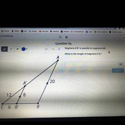 Segment A'B' is parallel to segment AB. What is the length of segment A'A?