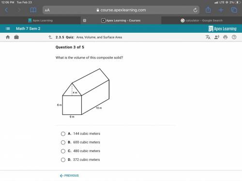 What is the volume of this composite solid