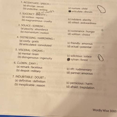 Wordly wise book 9 section 15c I need help pretty please.