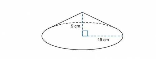 What is the approximate volume of the cone?

Use 3.14 for π.
1272 cm³
2120 cm³
4239 cm³
6359 cm³
O