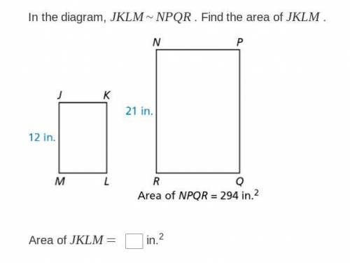 What is the area of JKLM?