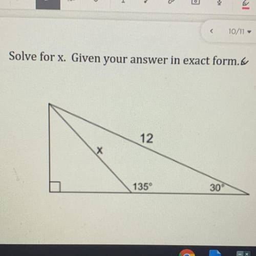 Geometry help. Solve for x.