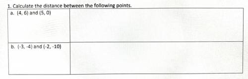 Calculate the distance between the following points (photo shown) *would really appreciate some hel