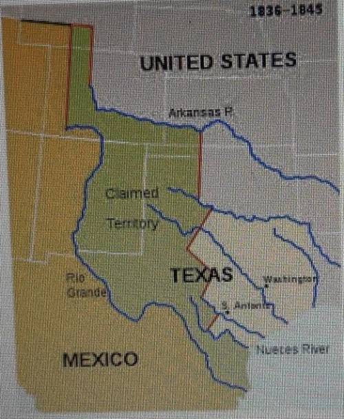 Look at the map above. Based on the map and your knowledge of Texas history, what does the green se