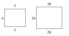 The polygons are similar. Find the scale factor of the smaller figure to the larger figure.