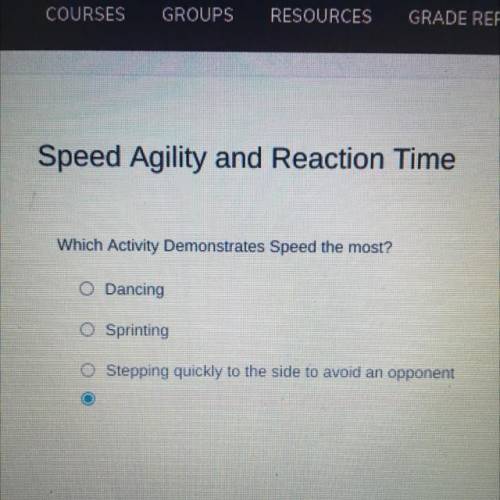 Which activities demonstrate speed the most? 
Look at pic
