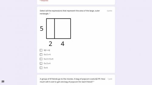 Select All Expressions That Represent The Area Of The Large, Outer Rectangle.