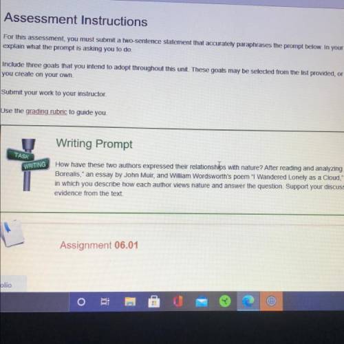 Assessment Instructions

For this assessment, you must submit a two sentence statement that accura